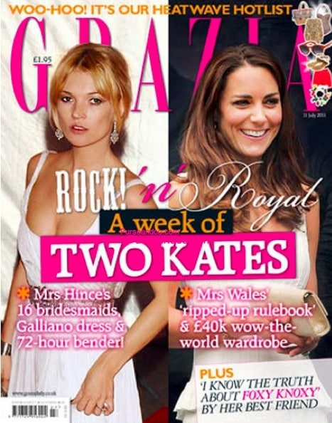 Kate Middleton e Kate Moss sulla copertina del magazine Grazia