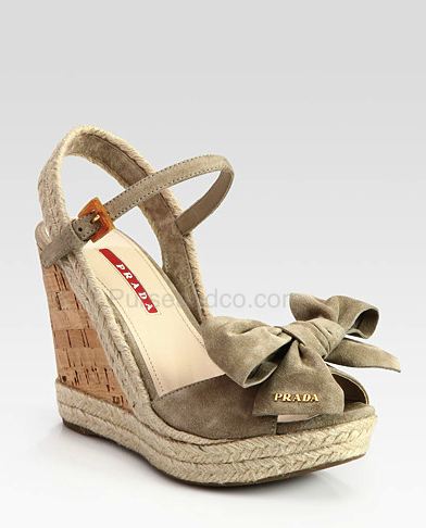 Prada scarpe prezzi primavera estate 2012 zeppe con fiocco