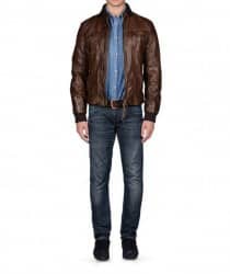 giacca pelle Armani Jeans uomo autunno inverno 2013 2014