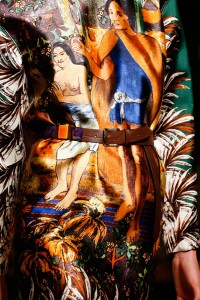 Aquilano Rimondi abito Polinesiane di Gauguin