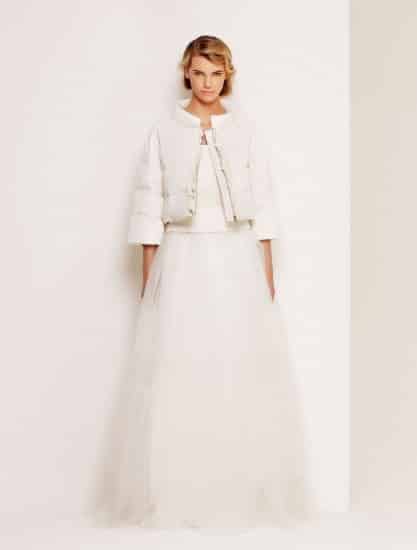  MAx Mara sposa 2014 piumino bianco su abito con gonna in tulle Crocus