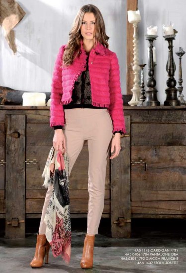 CristinaEffe cardigan + pantalone rosa cipria + giacca