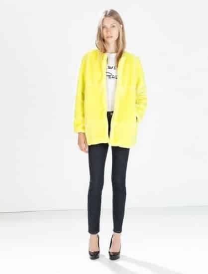 pellicce ecologiche 2015 Zara gialla
