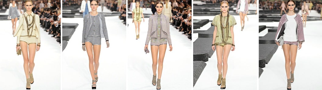 chanel giacche in tweed e shorts