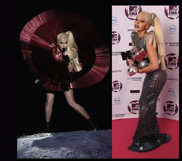 Lady Gaga agli EMA 2011 in Paco Rabanne
