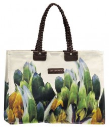 borse Longchamp primavera estate 2014 shopping bag fiori verde