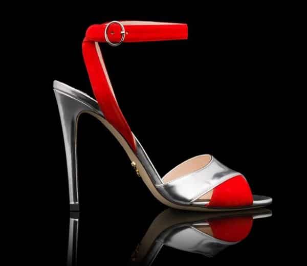 Prada pe 2014 sandali bicolor rosso