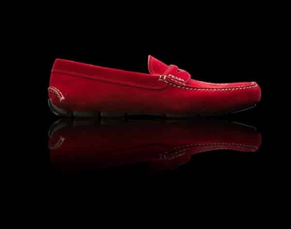 scarpe uomo Prada primavera estate 2014 mocassino rosso