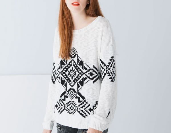 Bershka catalogo autunno inverno 2014 2015 maglione etnico