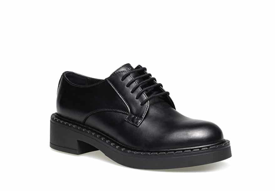 scarpa derby con suola alta nera