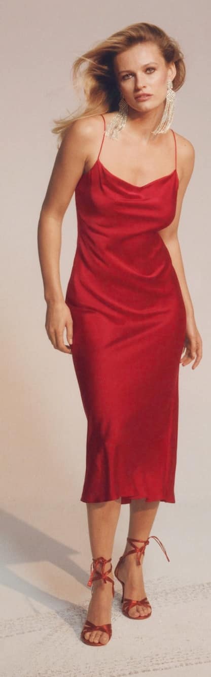 vestito lungo rosso elegante da sera mango 2021 2022