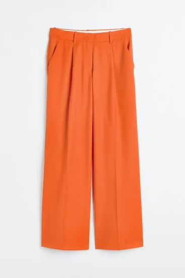 Pantaloni donna in colore arancio larghi alla moda